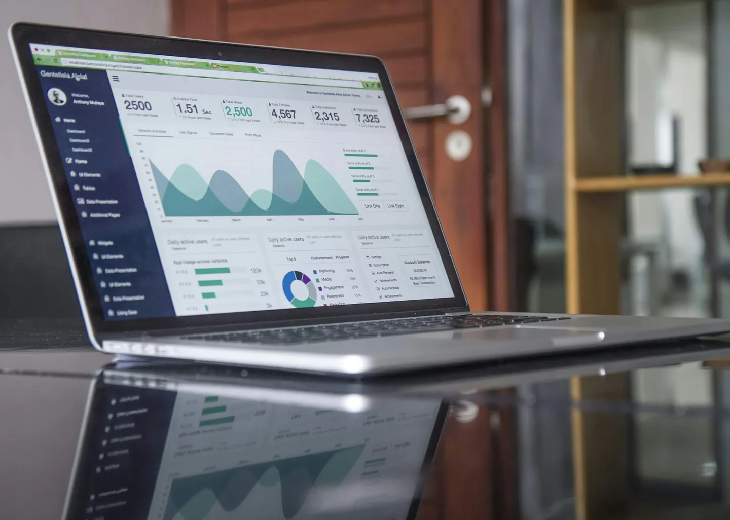 Strategy, analytics, and business growth on screen