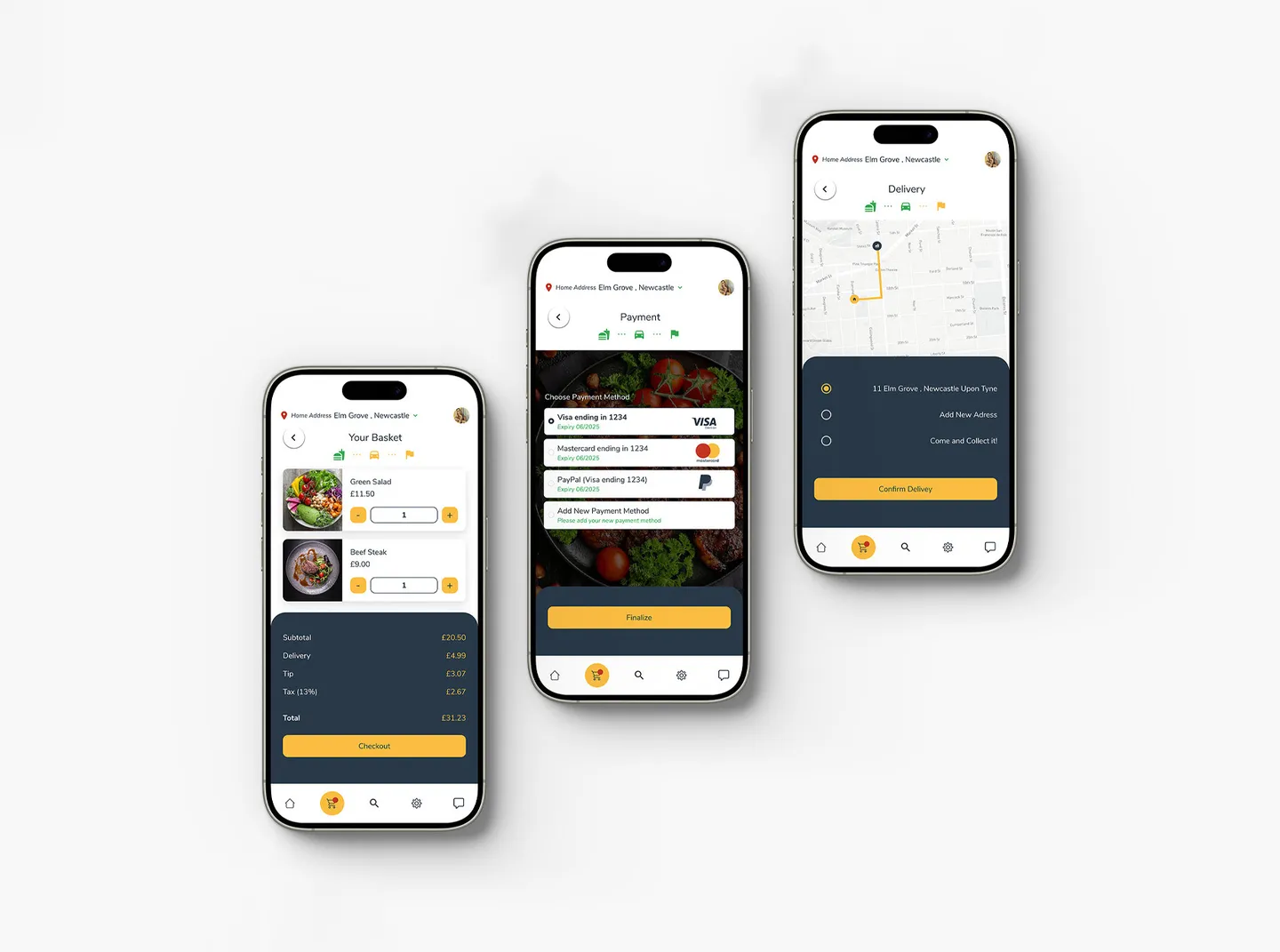 Healthy Eats redesign after state for basket, payment, and delivery